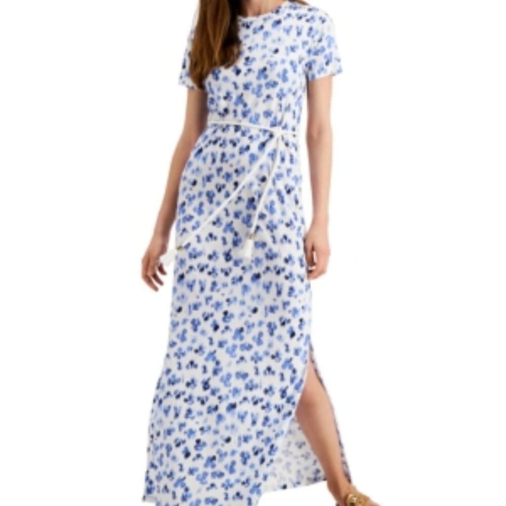 Michael Michael Kors Printed Tie-Waist Maxi Dress